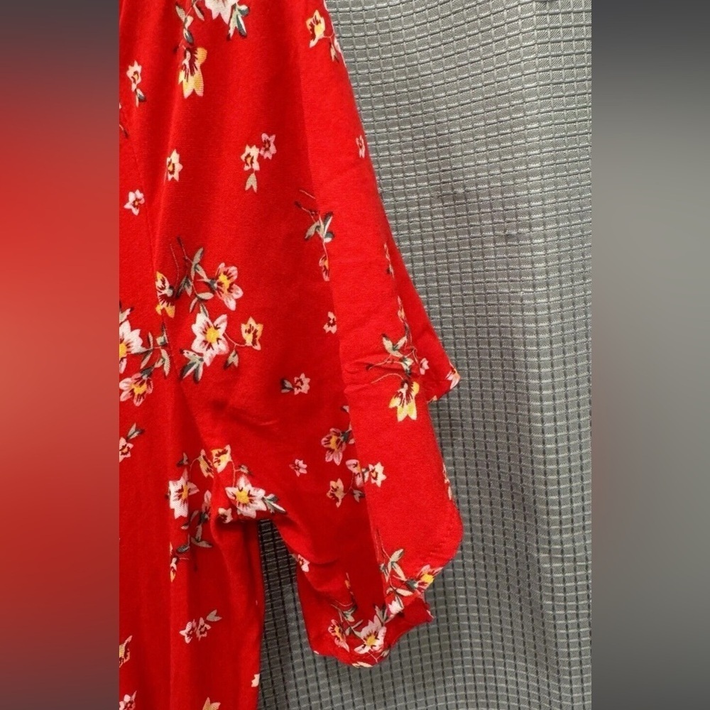 Anthropologie Sunday Mi Amor XS Red Floral V Neck long dress Extra small EUC - Picture 9 of 9